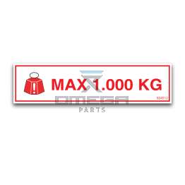 OMEGA 824512 Decal Max load Glass lifts - 1000 kg