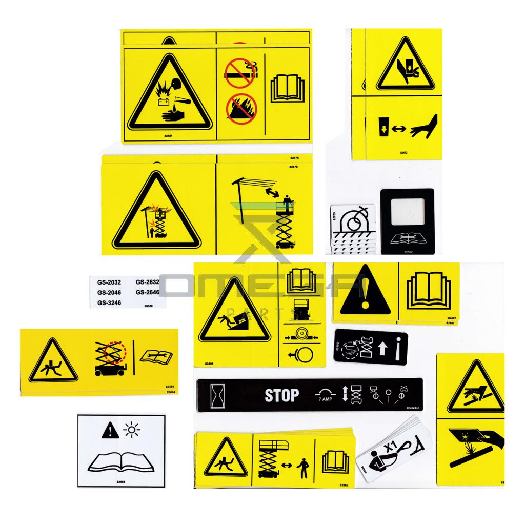 Genie GS3246 safety decals stickers. 